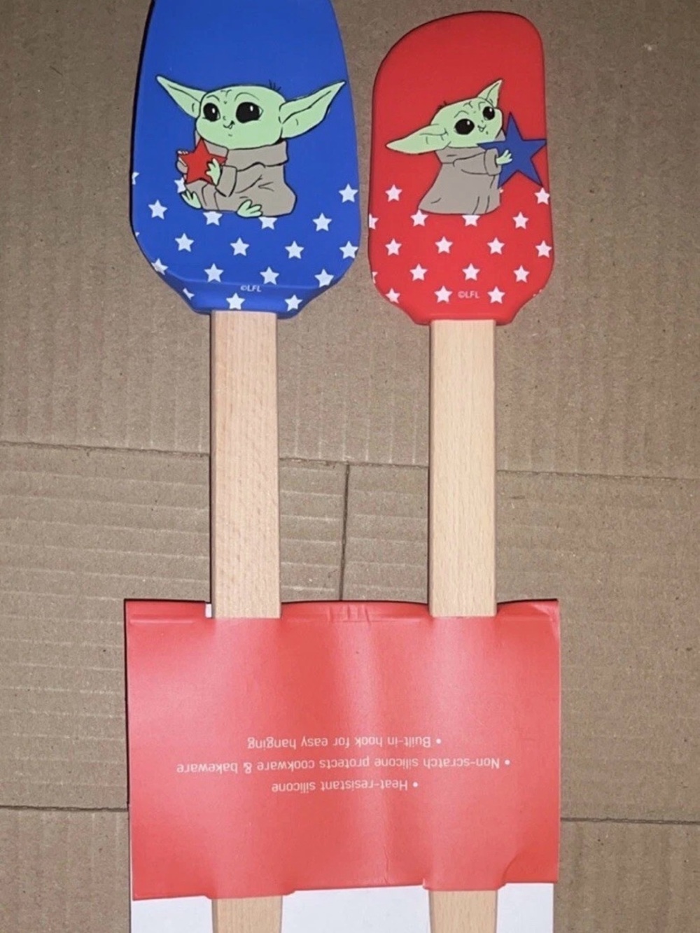 Disney Baby Yoda Blue and Red Silicone Spatula Set